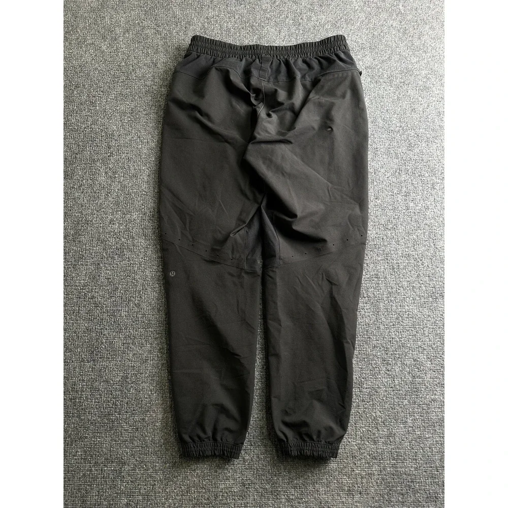 Womens Lululemon Black Stretch Jogger Pants Zip Pockets, Size L